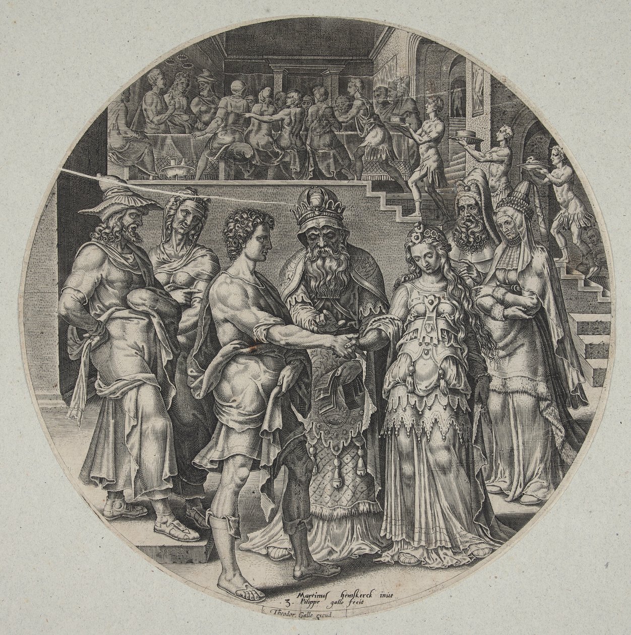 Simsons och filistékvinnans bröllop av Philips Galle