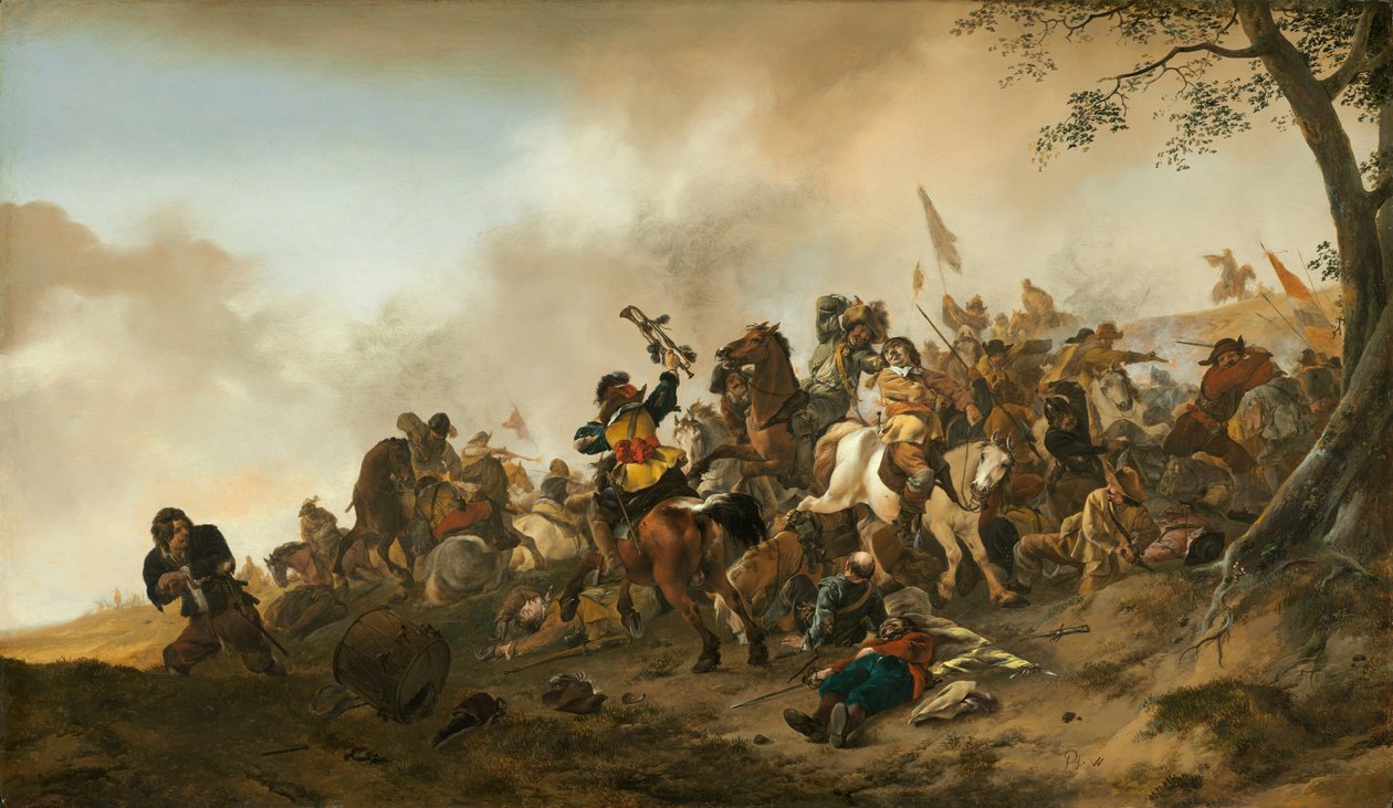 Battle Scene, ca. 16451646. av Philips Wouwerman