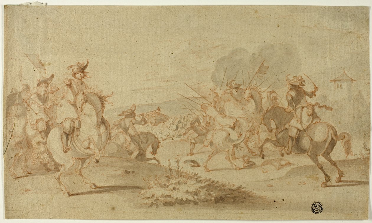 Kavalleri i strid av Philips Wouwerman