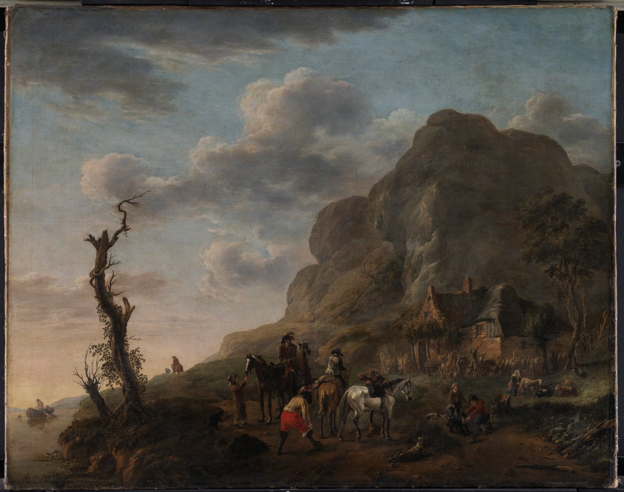 Landskap med vilande ryttare av Philips Wouwerman