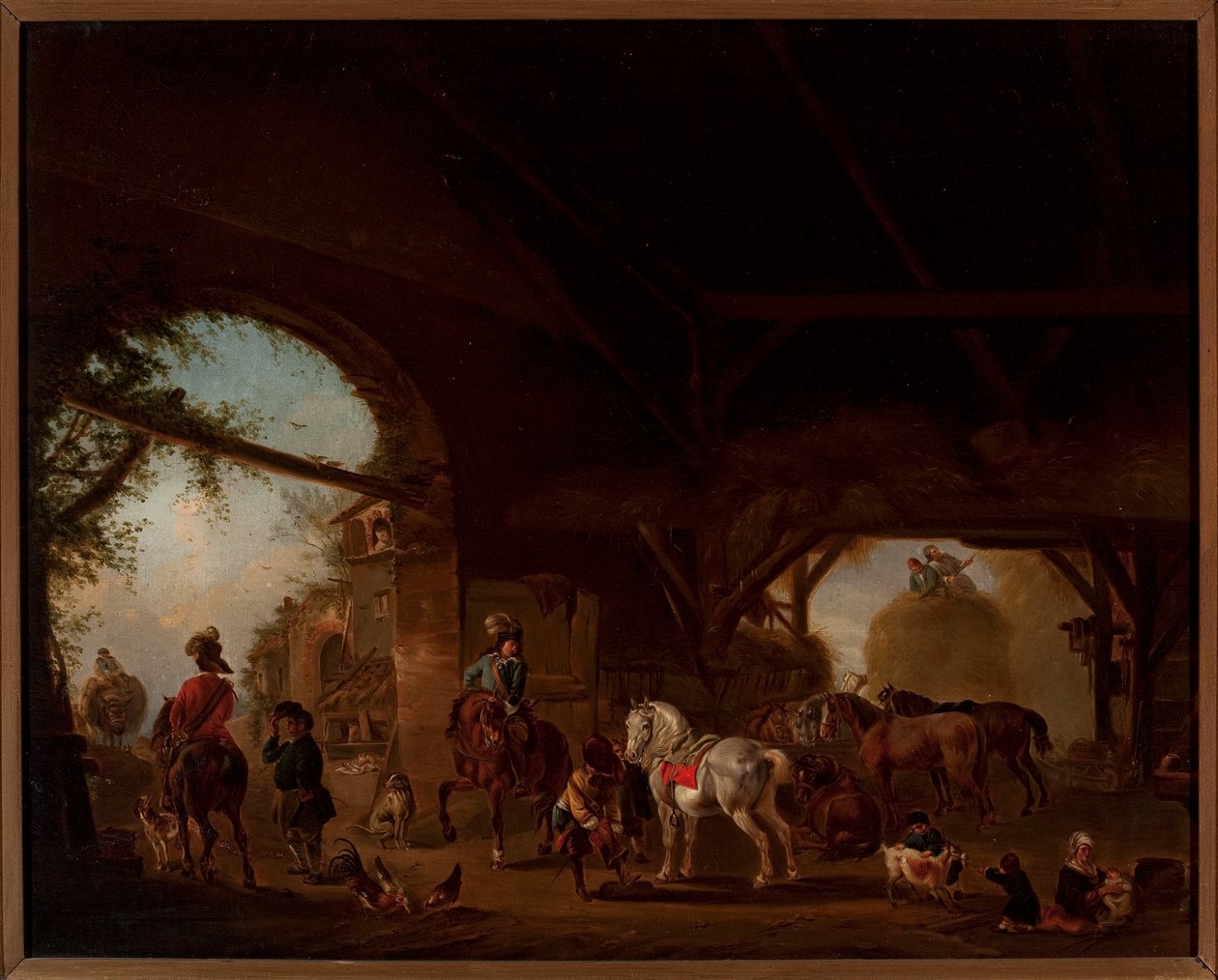 Genremotiv på en gård av Philips Wouwerman