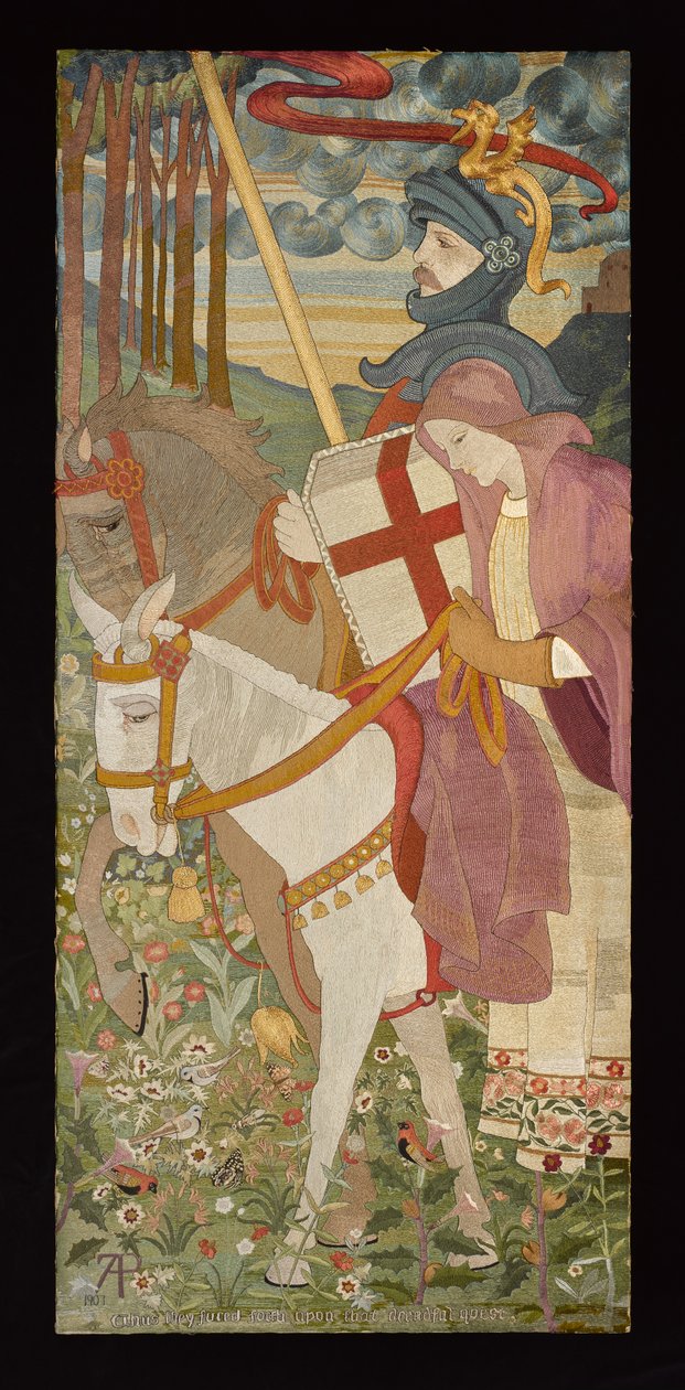 St. George, Röda korsriddaren rider med Una, 1907 (broderi) (se även 141950-51) av Phoebe Anna Traquair