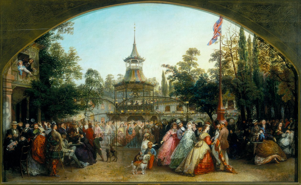 "Den dansande plattformen vid Cremorne Gardens", 1864. av Phoebus Levin