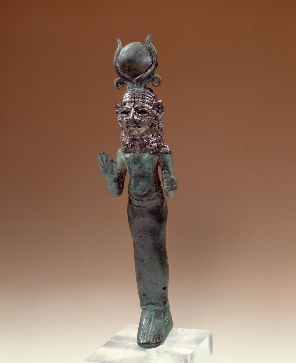 Orientaliska antikviteter: fenicisk gudinna. Statyett av brons och silver. 700-600 f.Kr. Paris, Louvren av Phoenician
