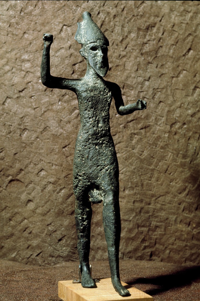 Phoenicia: statyett av en gud i brons. Hitta i havet nära Selinunte (Selinonte), Sicilien. 1300-1200-talet f.Kr. Palermo, Arkeologiska museet av Phoenician