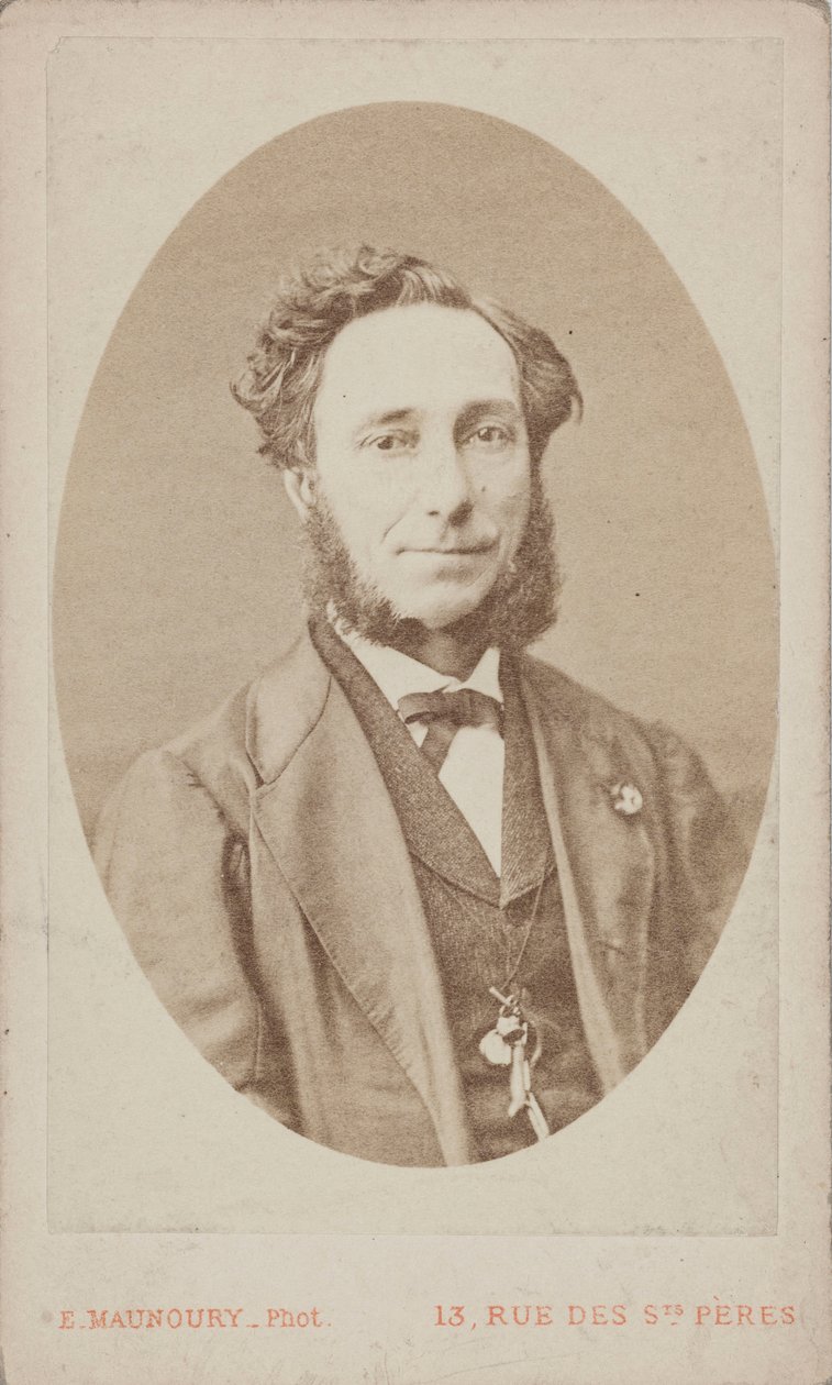 Porträtt av violinisten och kompositören Camillo Sivori 1815-1894. av Photo studio Eugène Maunoury.