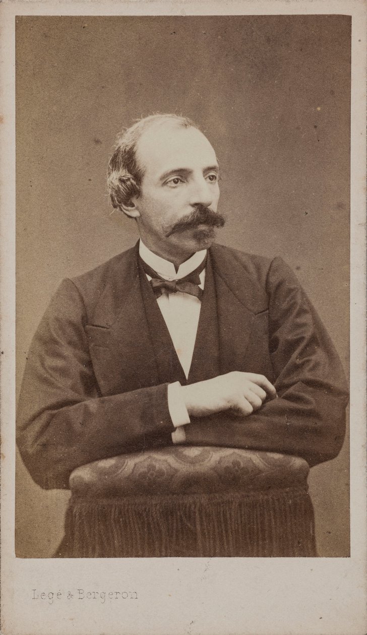 Porträtt av tonsättaren Émile Jonas 1827-1905. av Photo studio Legé and Bergeron.