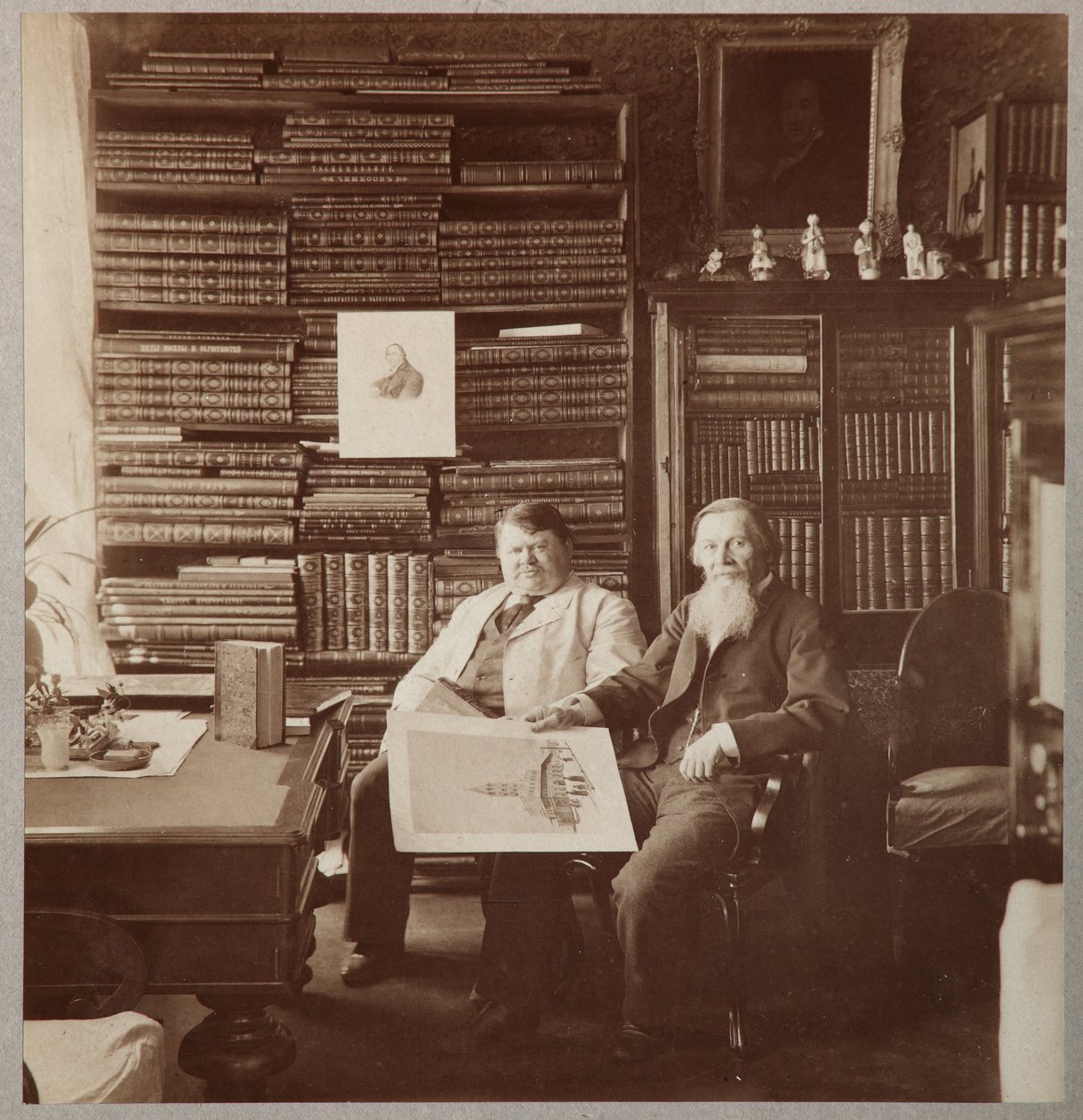 Pyotr Alexandrovich Efremov och Alexei Petrovich Bakhrushin, 1896-1900 av Photo studio of Mikhail Volkov
