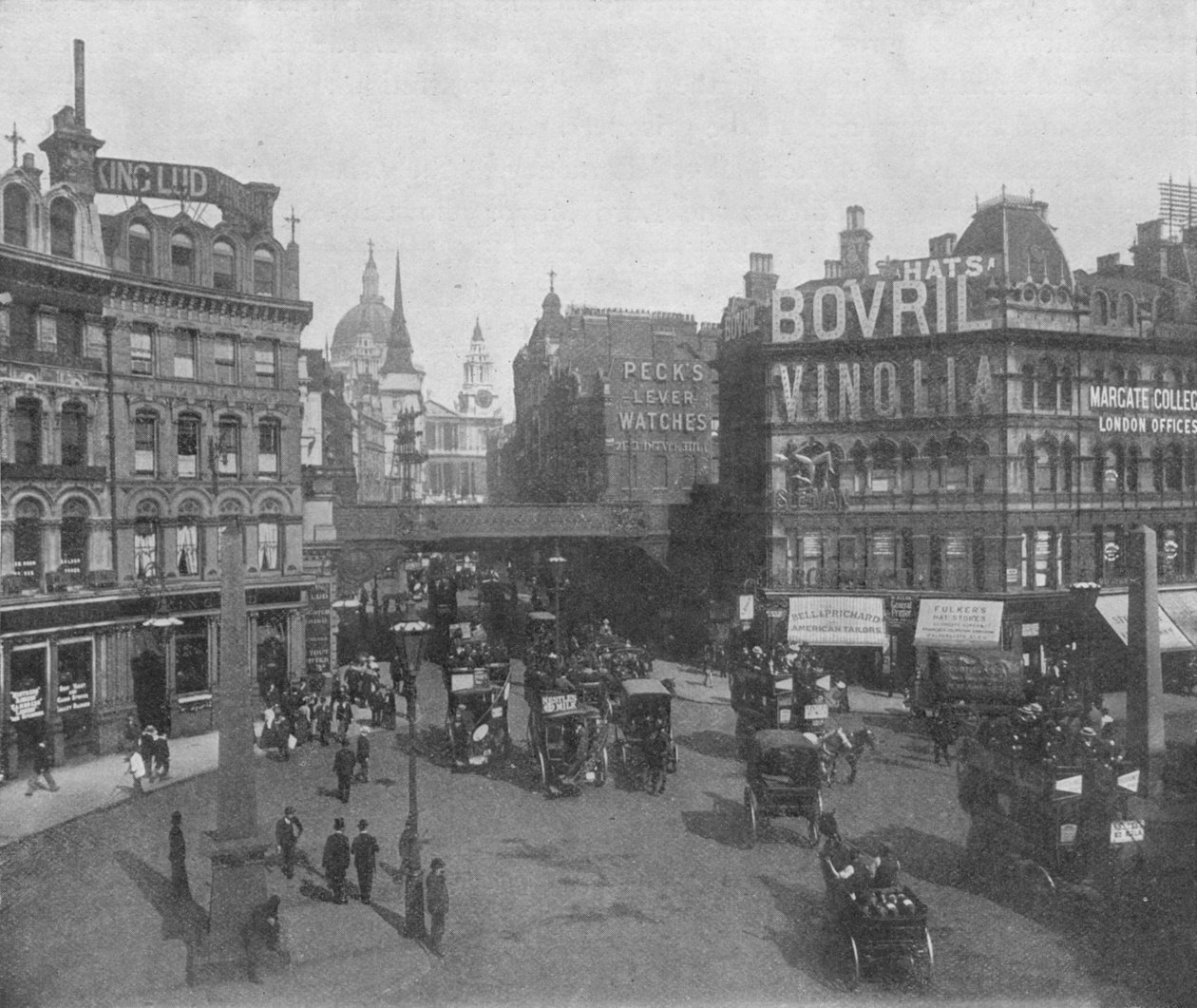 Ludgate Circus och Ludgate Hill, City of London, c1910 1911 av Photochrom Co Ltd of London