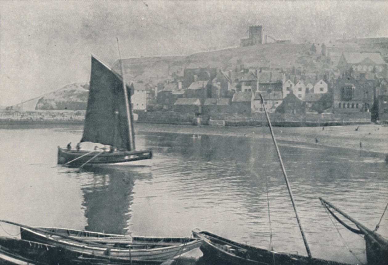 Whitby Harbour, 1910 av Photochrom Co Ltd of London