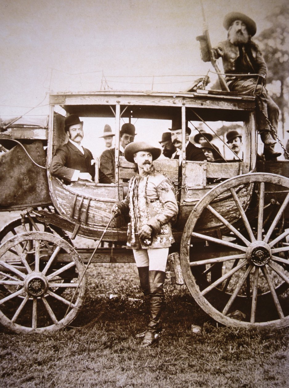 Buffalo Bill Cody (1846-1917) och hans Deadwood-tränare (s/v foto) av Photographer American