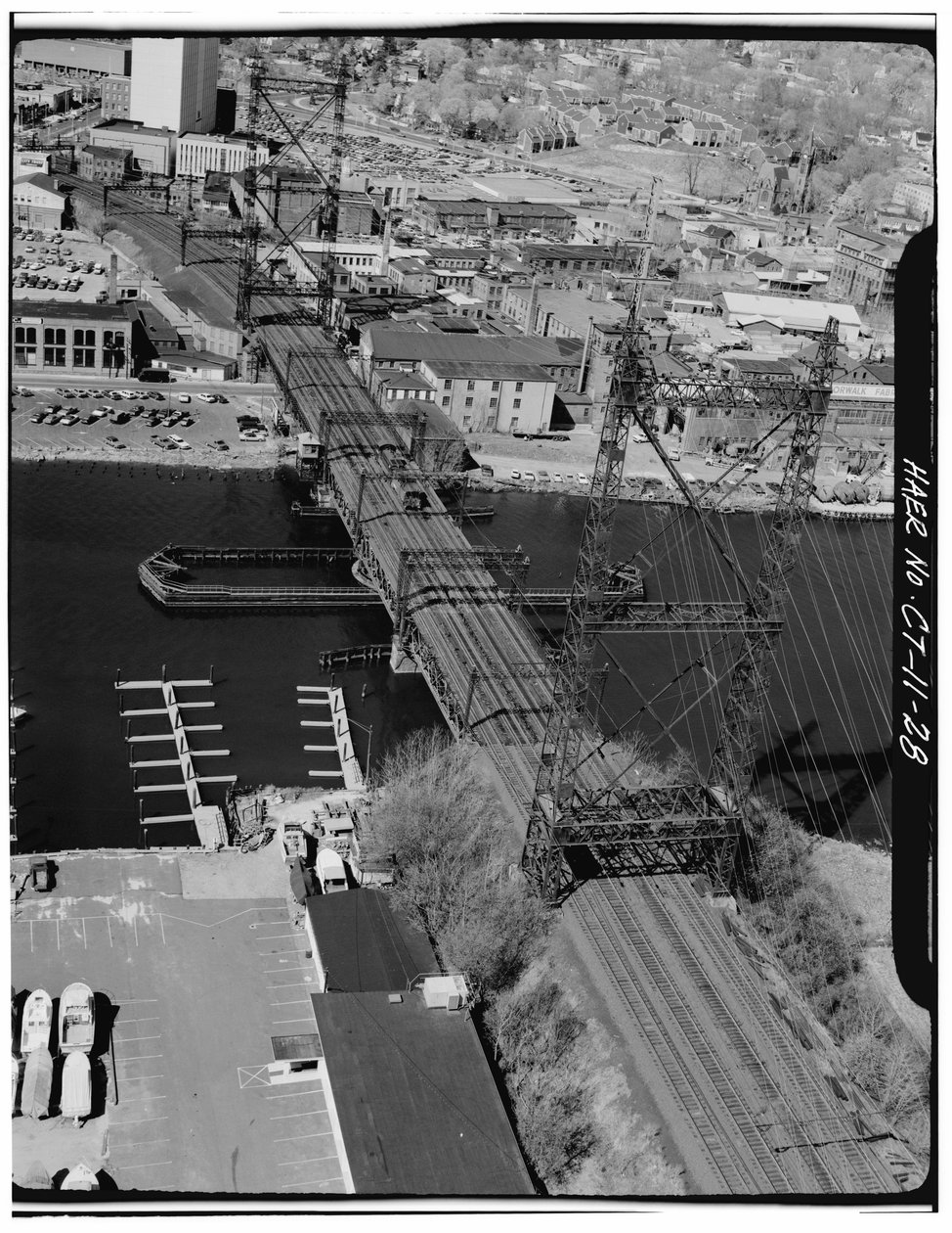 Norwalk River Bridge, Norwalk, Connecticut (s/v foto) av Photographer American