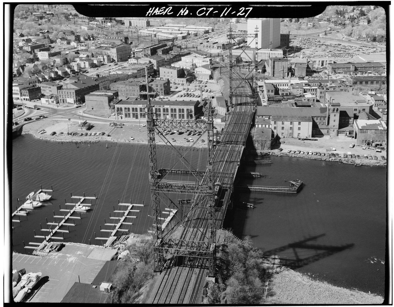 Norwalk River Bridge, Norwalk, Connecticut (s/v foto) av Photographer American