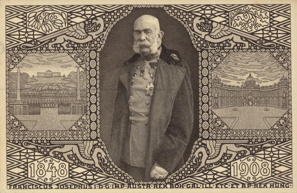 Kejsar Franz Joseph I av Österrike (svartvitt foto) av Photographer Austrian