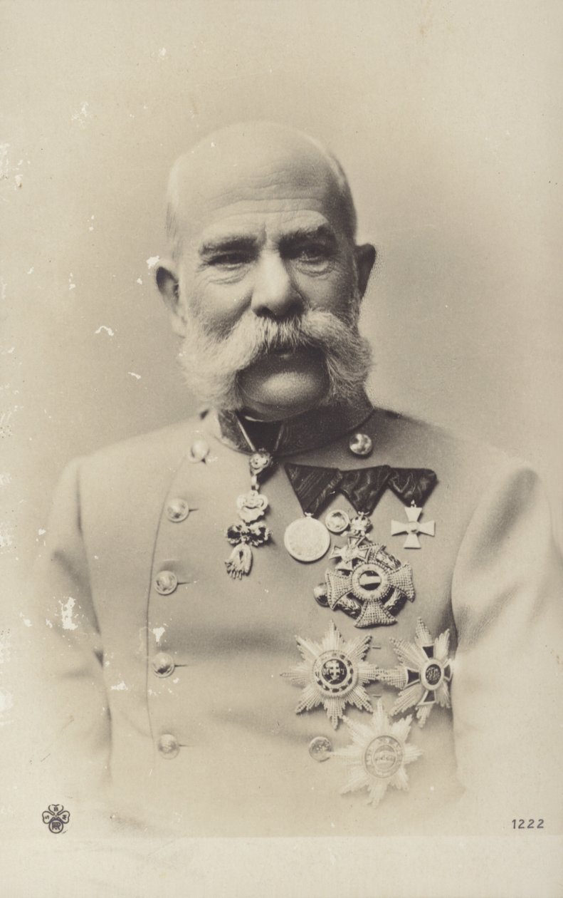 Franz Joseph I (svartvitt foto) av Photographer Austrian