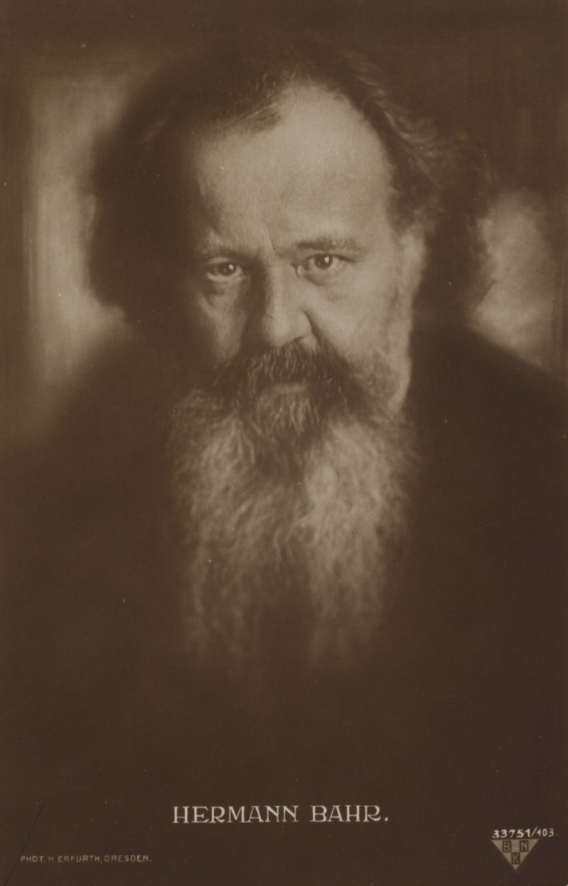 Hermann Bahr (1863-1934), österrikisk författare och dramatiker (svartvitt foto) av Photographer Austrian