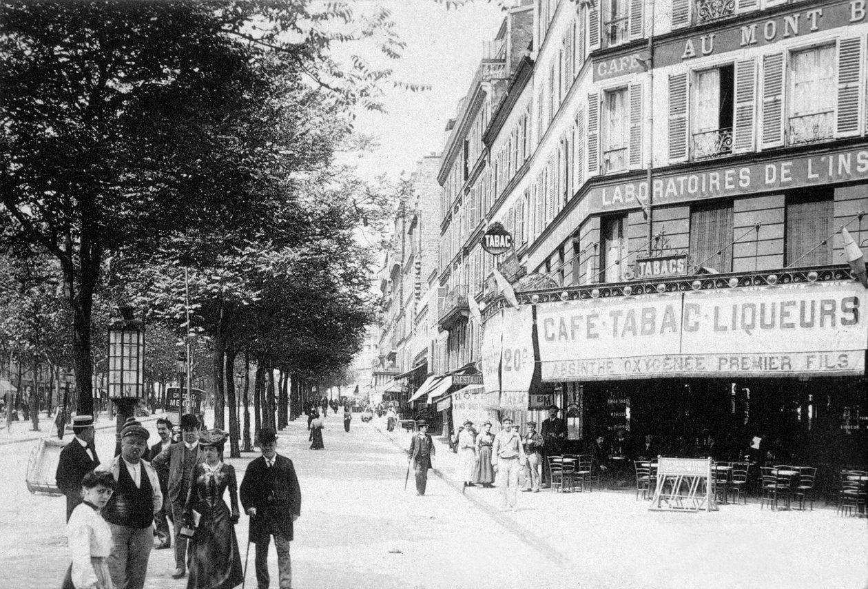 Boulevard de la Villette, Paris, ca 1900 (s/v foto) av Photographer French