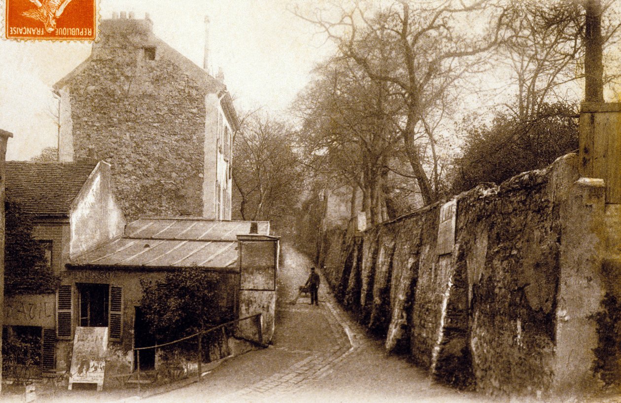 St Vincent Street, Montmartre, Paris, ca. 1900 (s/v foto) av Photographer French