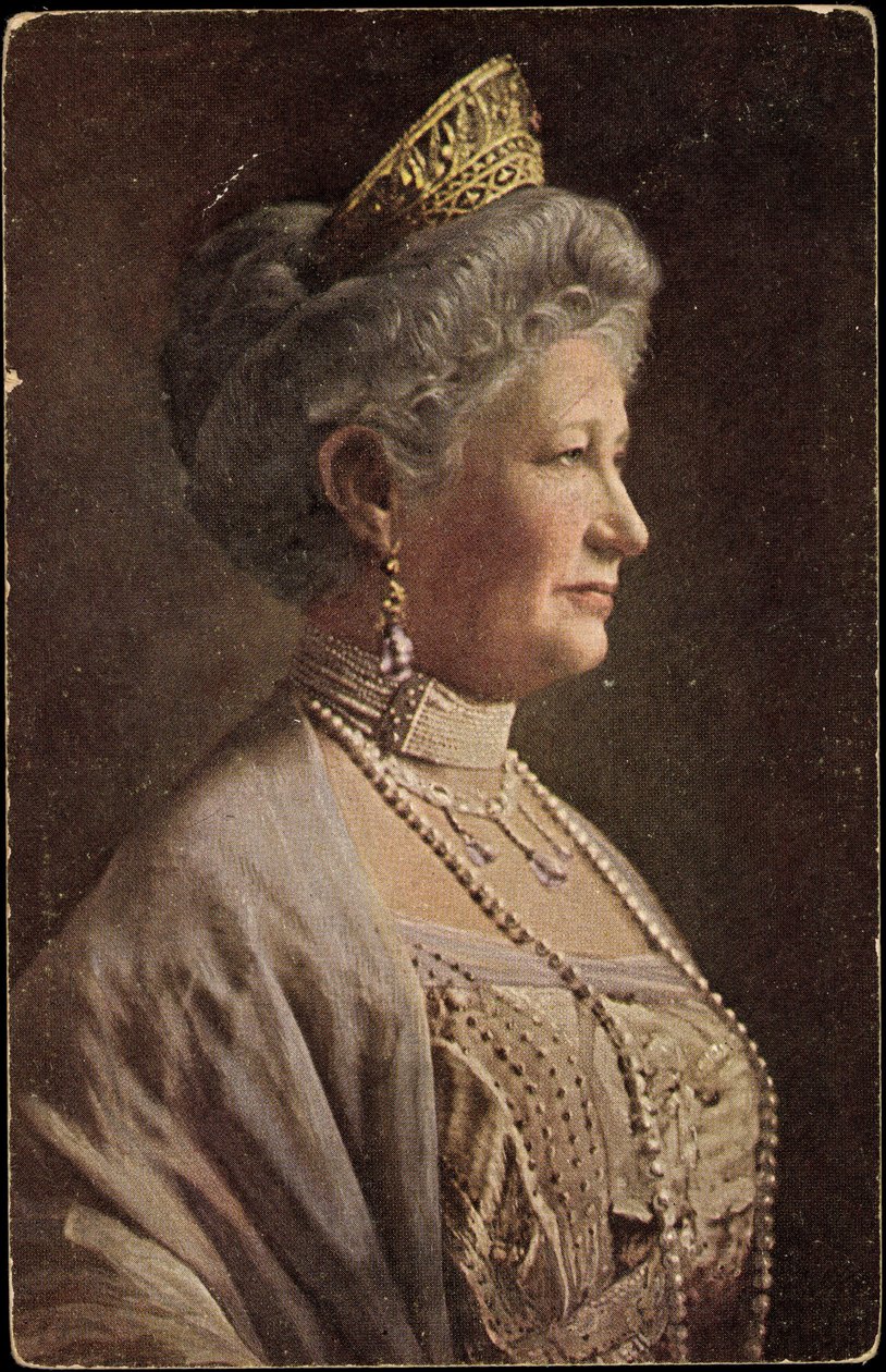 Konstnär Ak Kejsarinnan Auguste Victoria, Porträtt, Krona, Smycken (svartvitt foto) av Photographer German