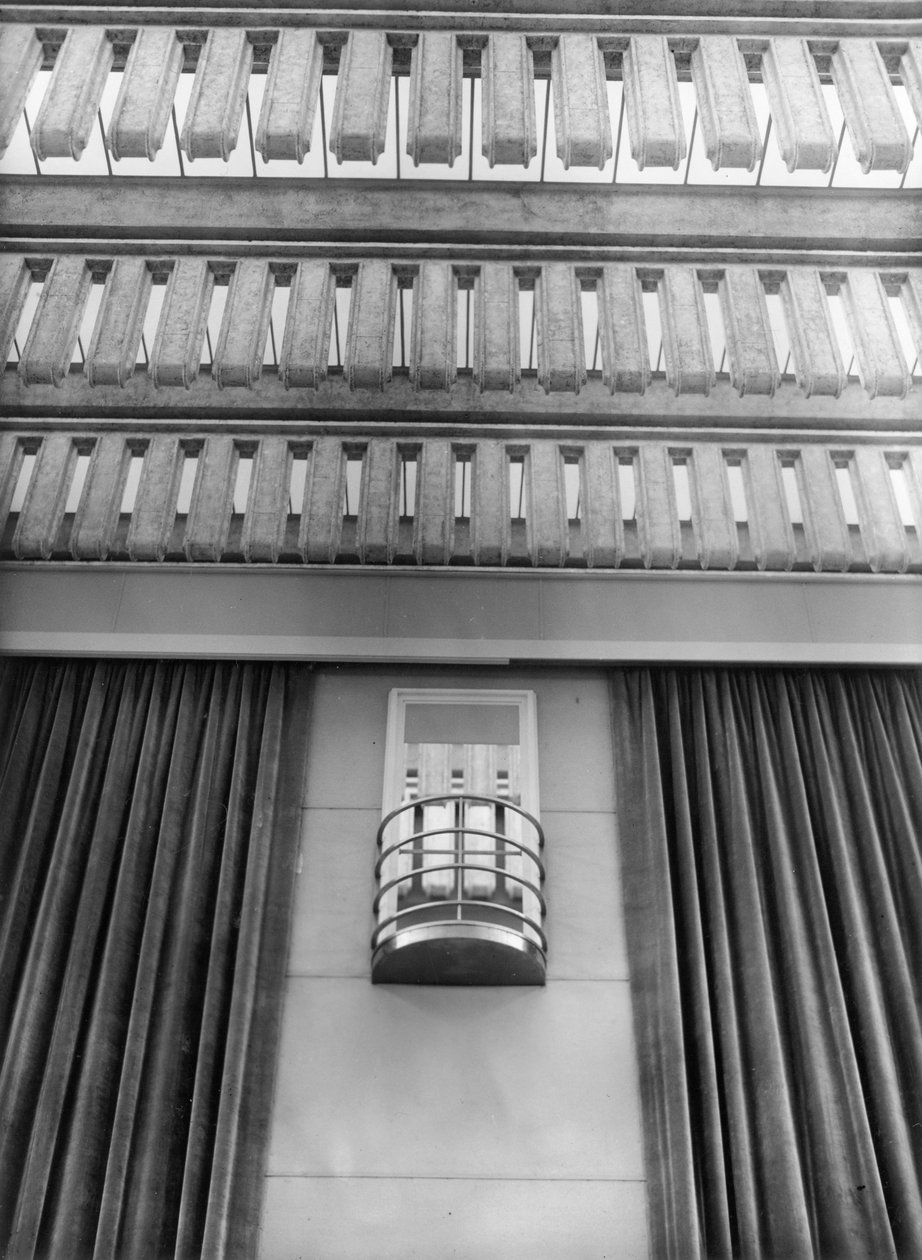 Detalj av väggen på Hauptfunksaal i NORAG-byggnaden i Hamburg, ca 1931 (s/v foto) av Photographer German