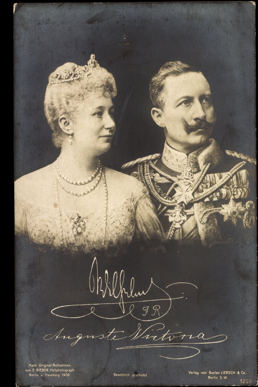 Kejsar Wilhelm II, Auguste Viktoria, Liersch 1250 av Photographer German