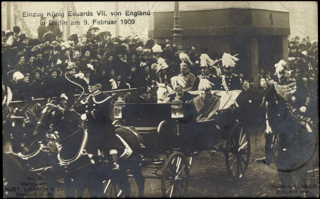 Kung Eduard VII mot England i Berlin, 9 februari 1909 av Photographer German
