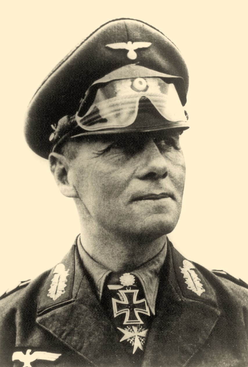 Porträtt av general Erwin Rommel ca 1942 (s/v foto) av Photographer German