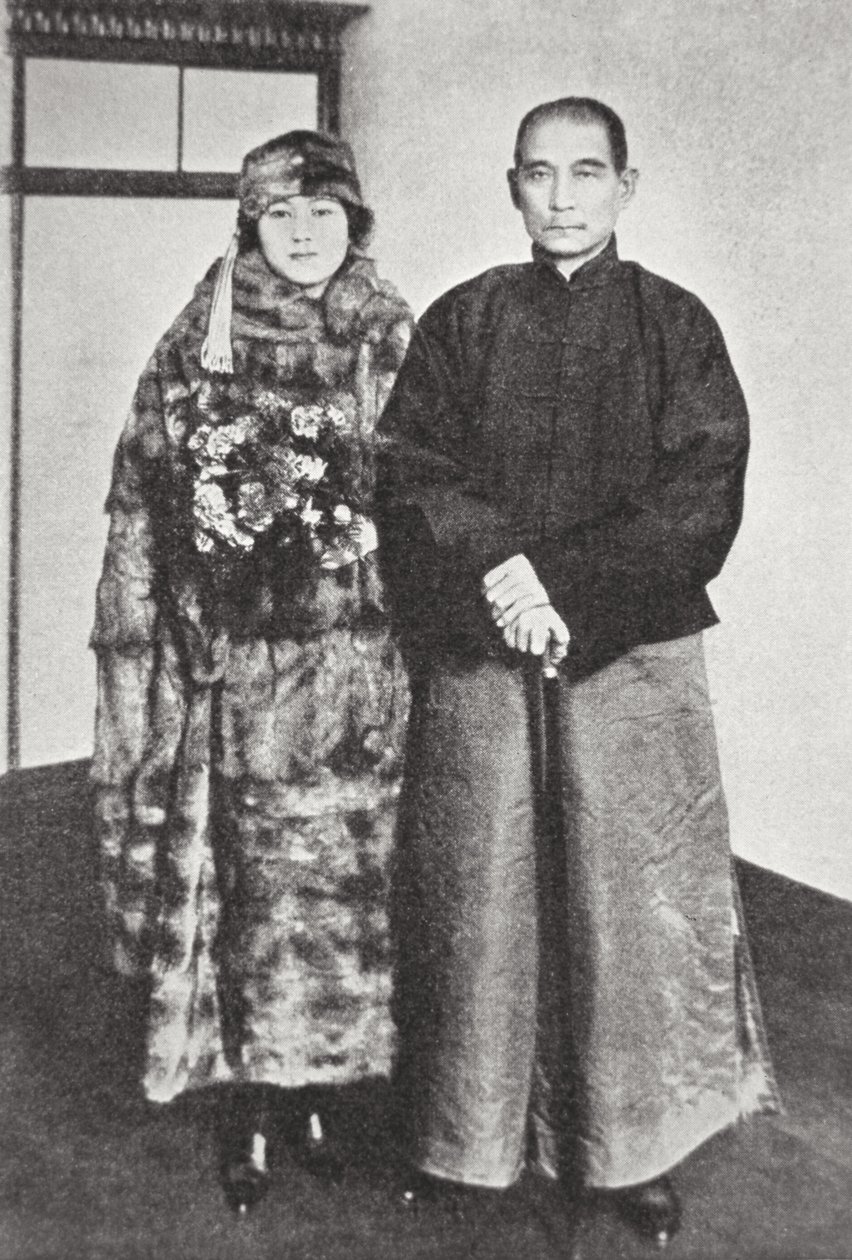 Sun Yat-Sen med sin fru (s/v foto) av Photographer German