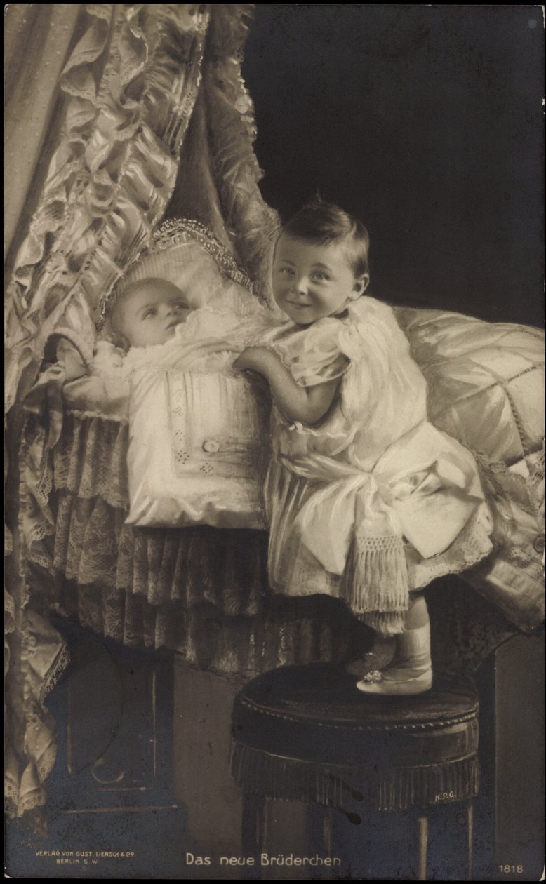 Den nye brodern, Vilhelm av Preussen med bror av Photographer German
