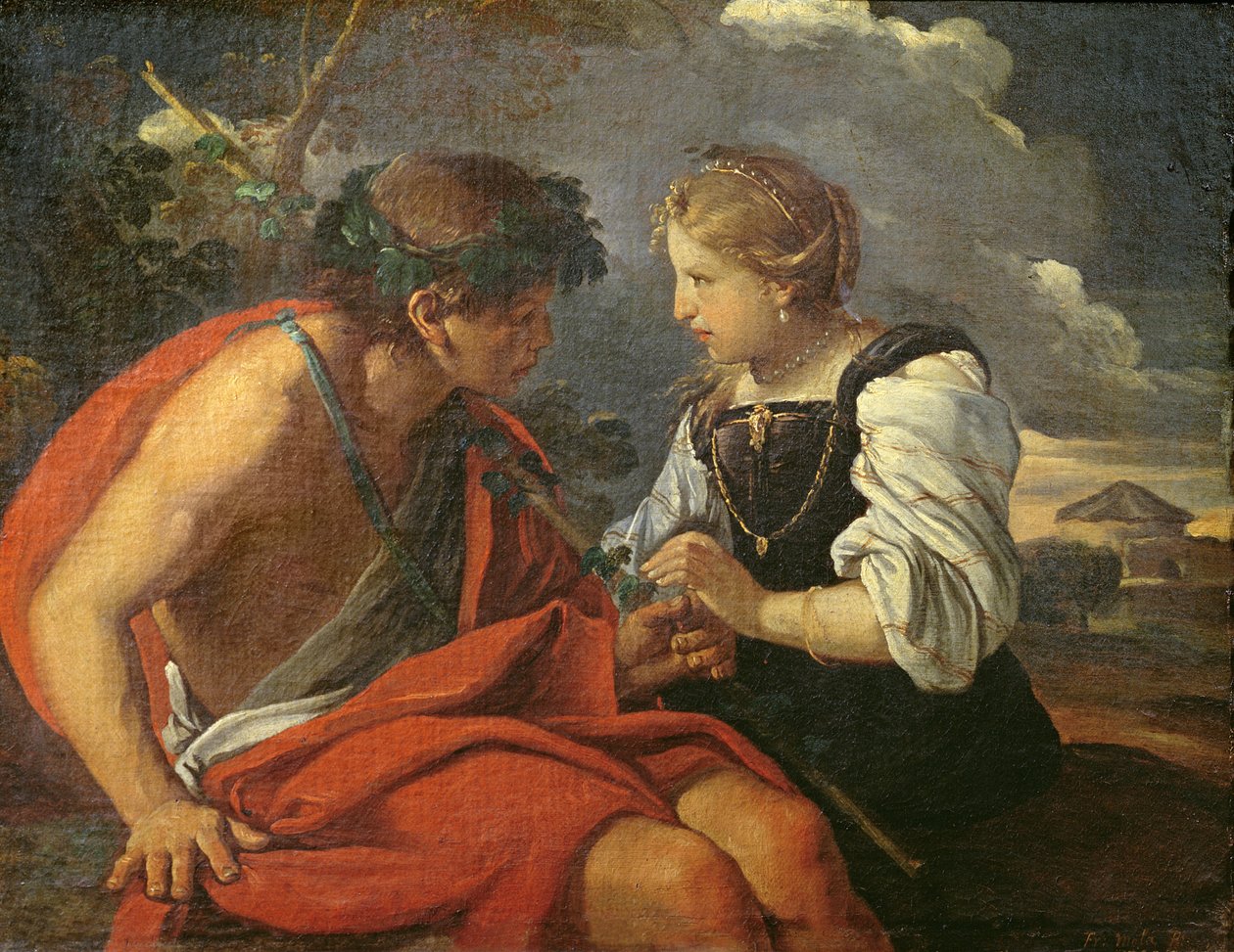 Bacchus och Ariadne av Pier Francesco Mola