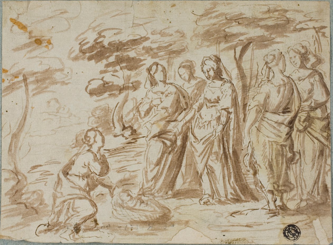 Fyndet av Moses av Pier Francesco Mola
