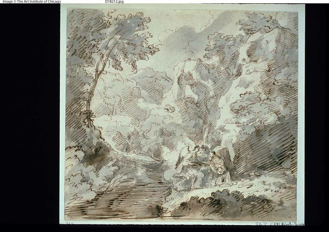 Hagar och ängeln av Pier Francesco Mola