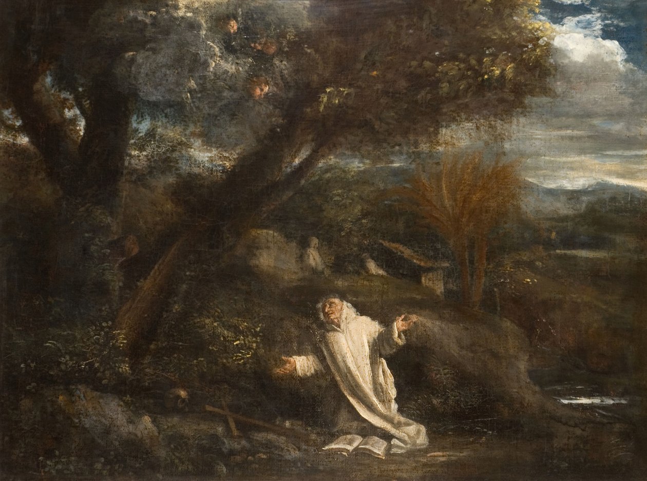 Landskap med ett helgon i extas, 1612-1647. av Pier Francesco Mola