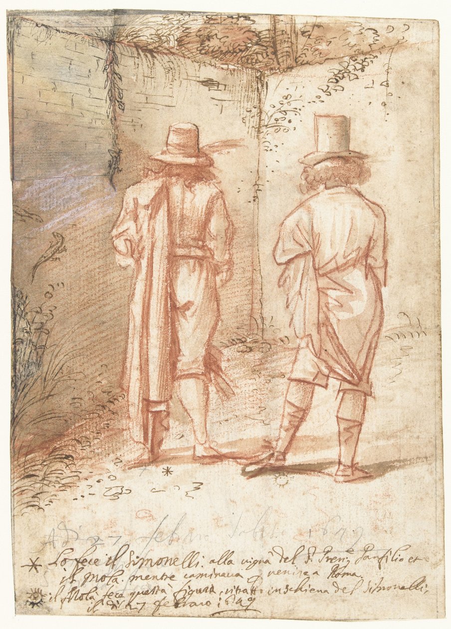 Porträtt av Pier Francesco Mola och Niccolò Simonelli av Pier Francesco Mola