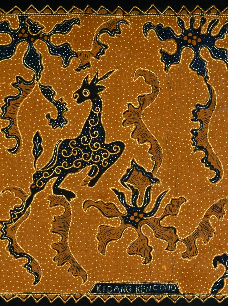 Batik med traditionell design, Java, Indonesien, detalj av Blaise Nicolas Le Sueur