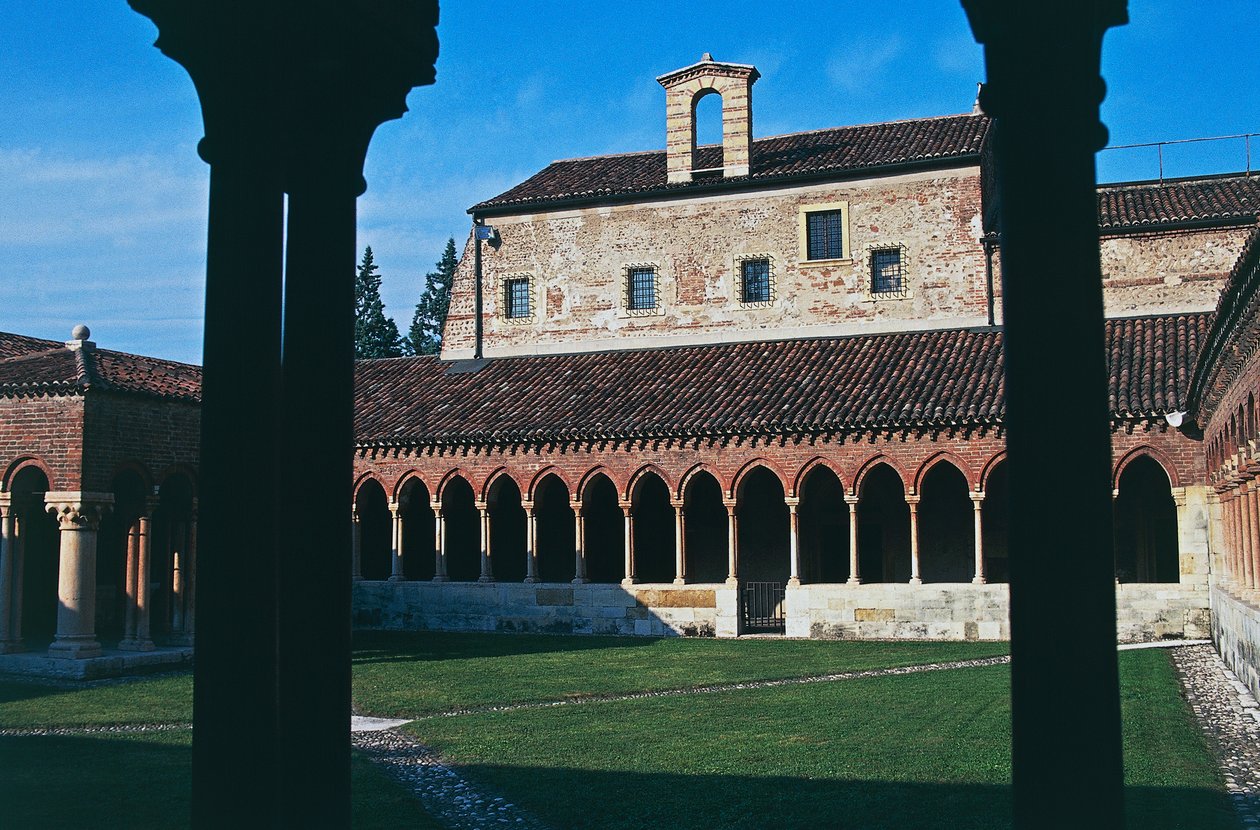 Klostret, Basilica of St Zeno (eller San Zeno Maggiore och San Zenone), Verona (UNESCOs världsarvslista, 2000), Veneto, Italien av Blaise Nicolas Le Sueur