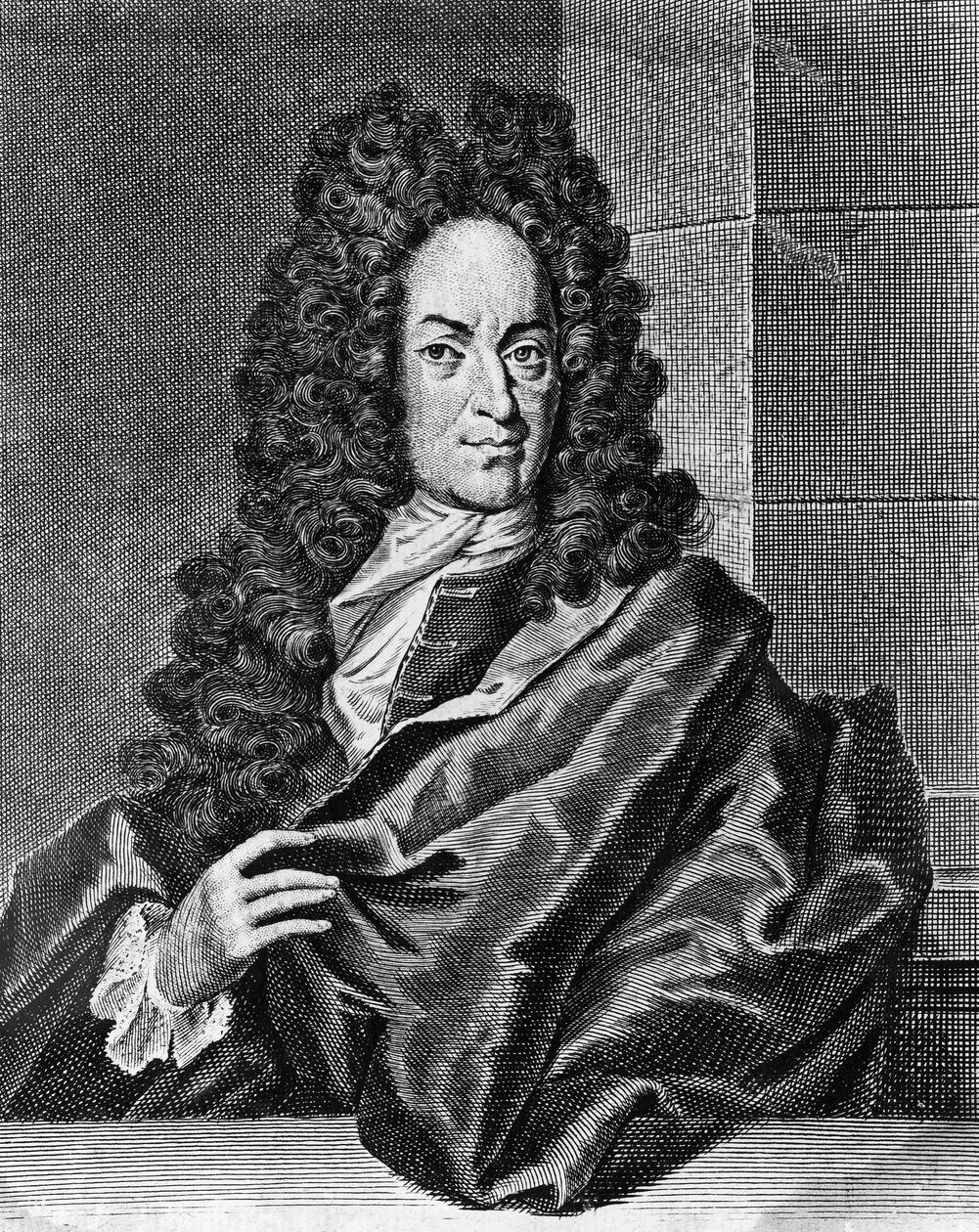 Porträtt av Georg Ernst Stahl (1659-1734), tysk läkare och kemist, gravyr från Opusculum chimico-physico-medicum, Halae Magdeburgicae av Blaise Nicolas Le Sueur