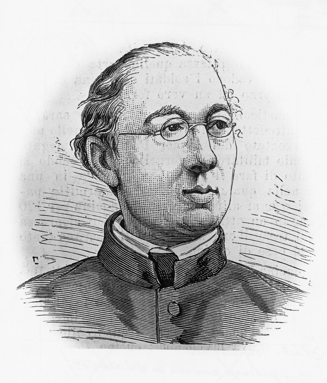 Porträtt av Joseph Hergenroether (1824-1890), tysk historiker och kardinal, och förste kardinal-prefekt för Vatikanens arkiv, gravyr av Blaise Nicolas Le Sueur