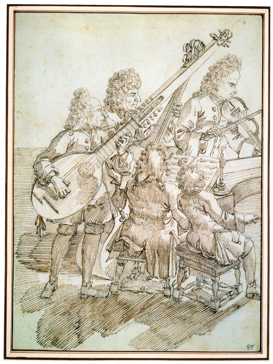 En konsert, sent 1600- eller 1700-tal av Pier Leone Ghezzi