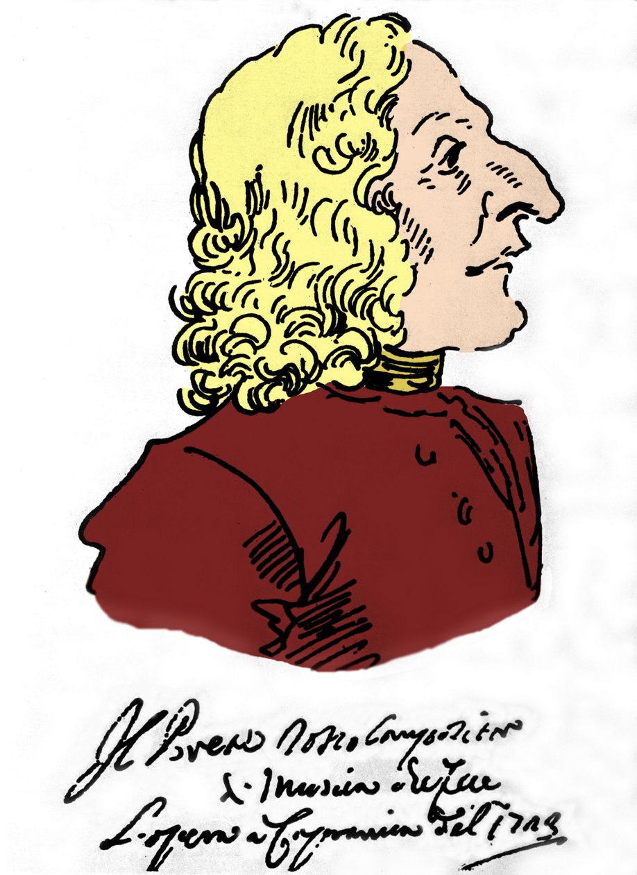 Antonio Vivaldi (1678 - 1741), tecknad serie av Pierre Leone Ghezzi (1674 - 1755) av Pier Leone Ghezzi