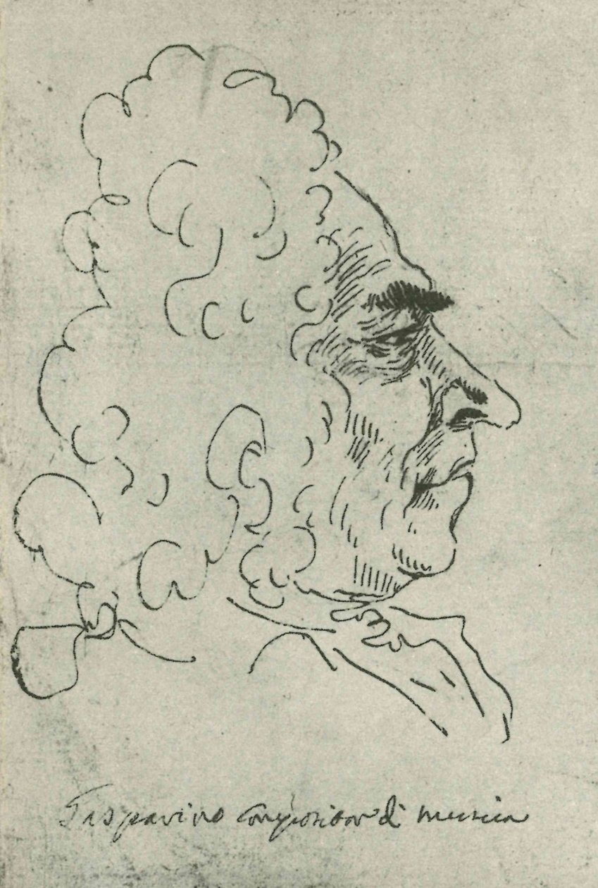 Francesco Gasparini (av Pier Leone Ghezzi) Rom, Bibl Vat - Codici Ottoboniani latini 3113, fol8 av Pier Leone Ghezzi