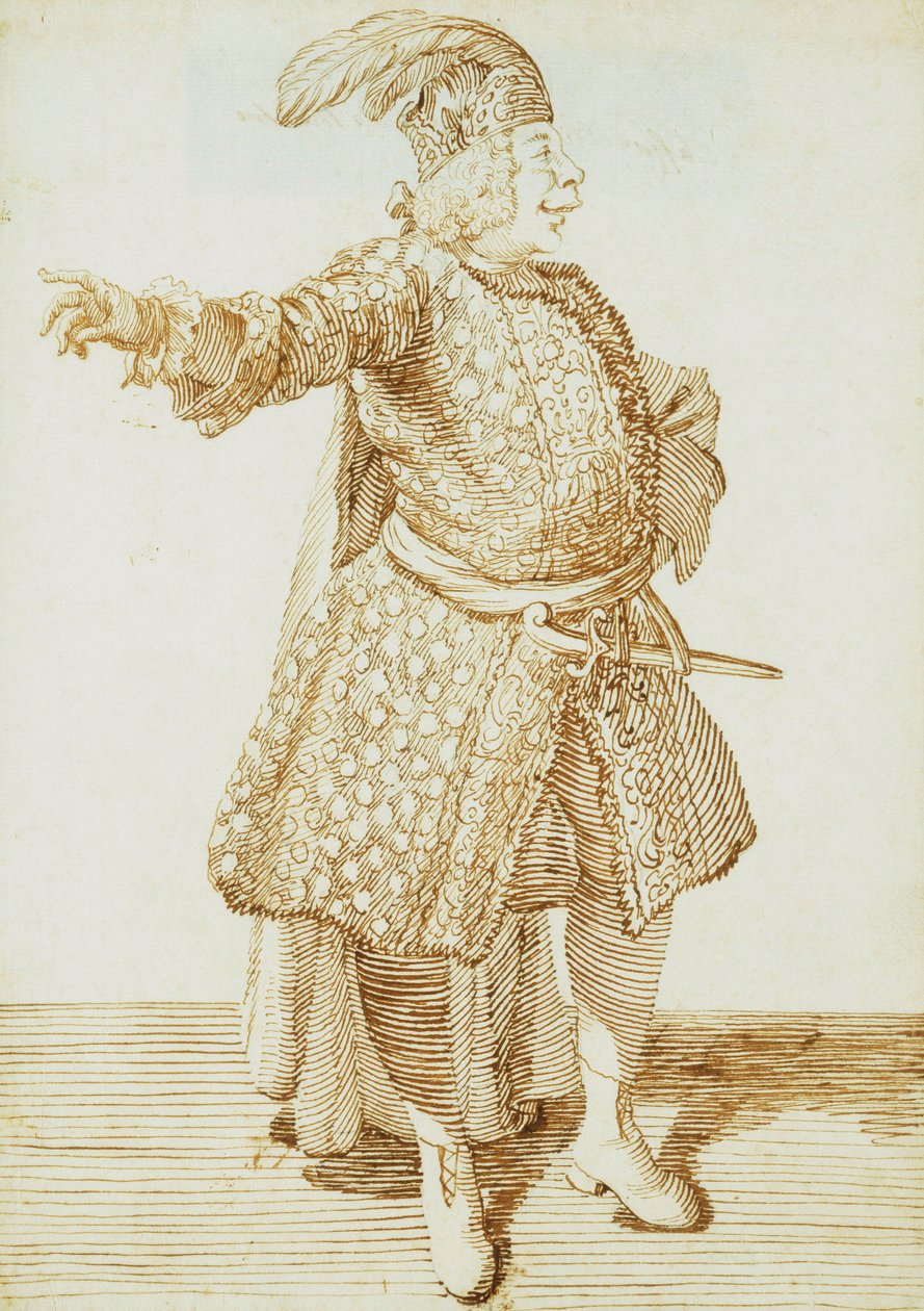 Porträtt av Castrato Gaetano Caffarelli, ca 1735 av Pier Leone Ghezzi