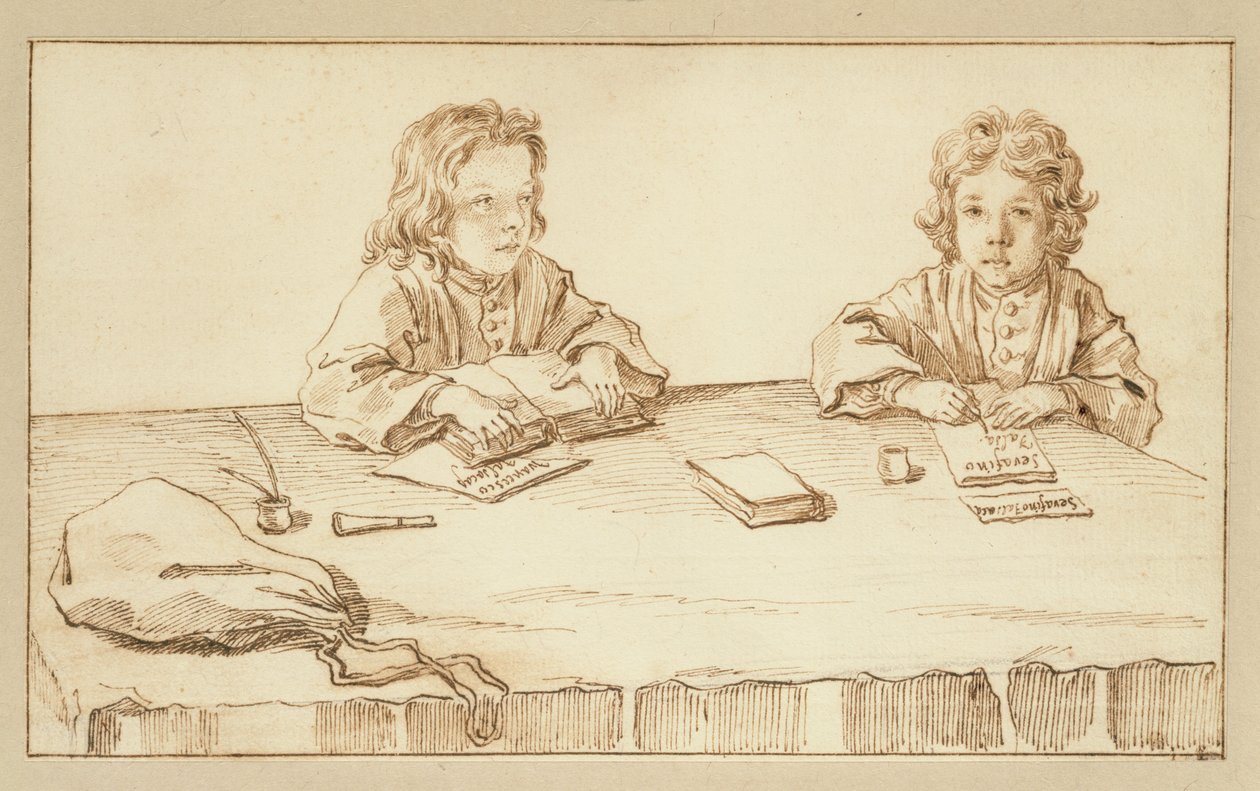 Porträtt av Serafino och Francesco Falzacappa av Pier Leone Ghezzi