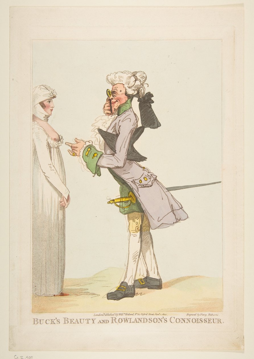 Bucks Beauty och Rowlandsons Connoisseur, 1 januari 1800. av Piercy Roberts