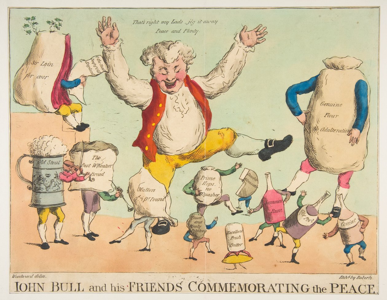John Bull och hans vänner till minne av freden, ca. 1801. av Piercy Roberts