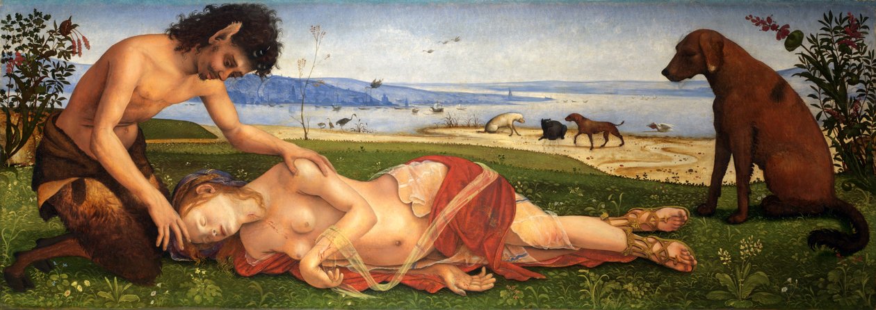 En satyr som sörjer över en nymf, c.1495 av Piero di Cosimo