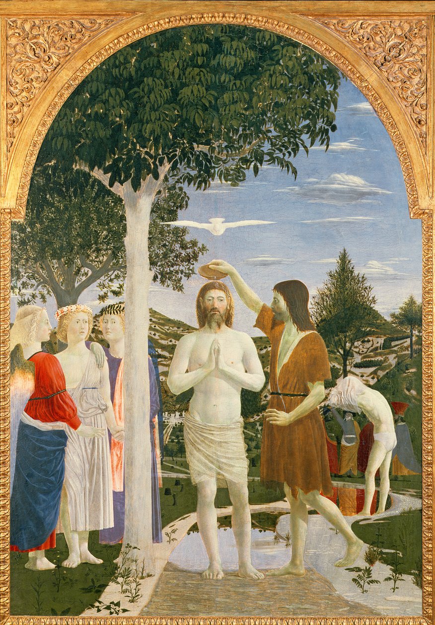 Baptism of Christ, 1450 (äggtempera på panel) av Piero della Francesca