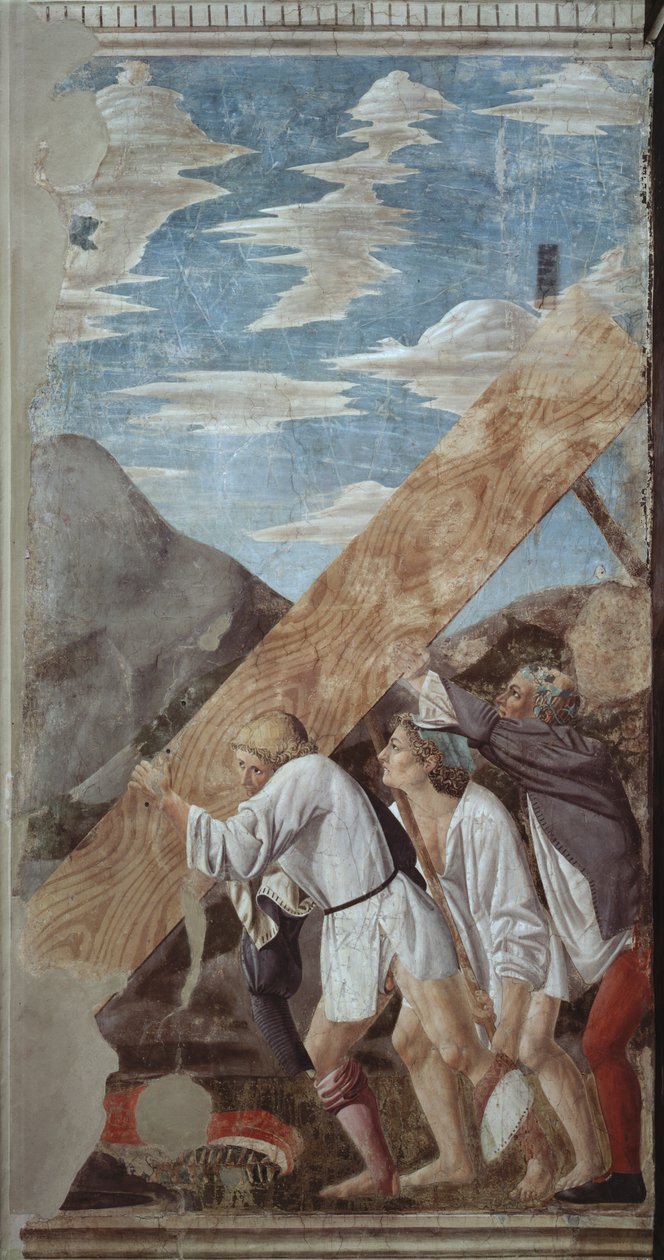 Begravningen av träet, från den sanna korscykeln, avslutades 1464 av Piero della Francesca