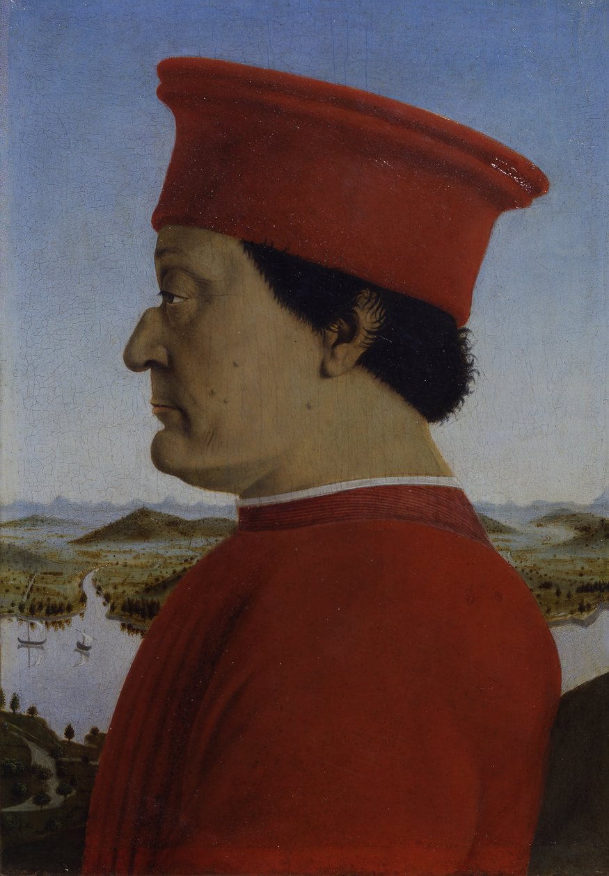 Porträtt av hertigarna i Urbino Federico da Montefeltro och Battista Sforza av Piero della Francesca