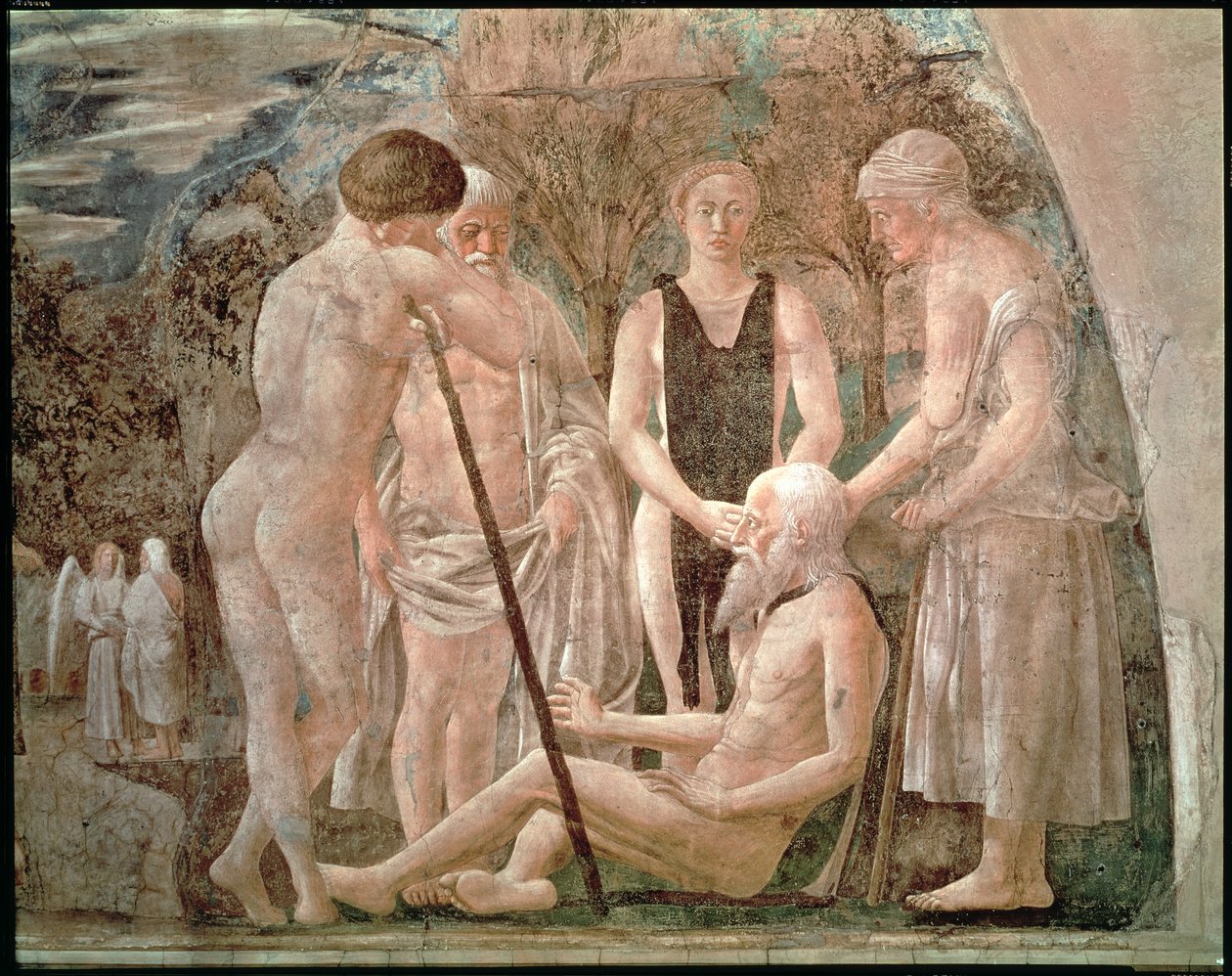 Adams död, från cykeln Legend of the True Cross, avslutades 1464 av Piero della Francesca